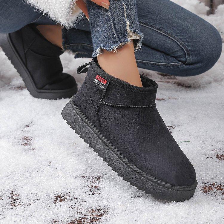 Women's plush lining-soft thick sole Ze height snow boots home and outdoor thickening warm lightweight comfortable cotton shoes