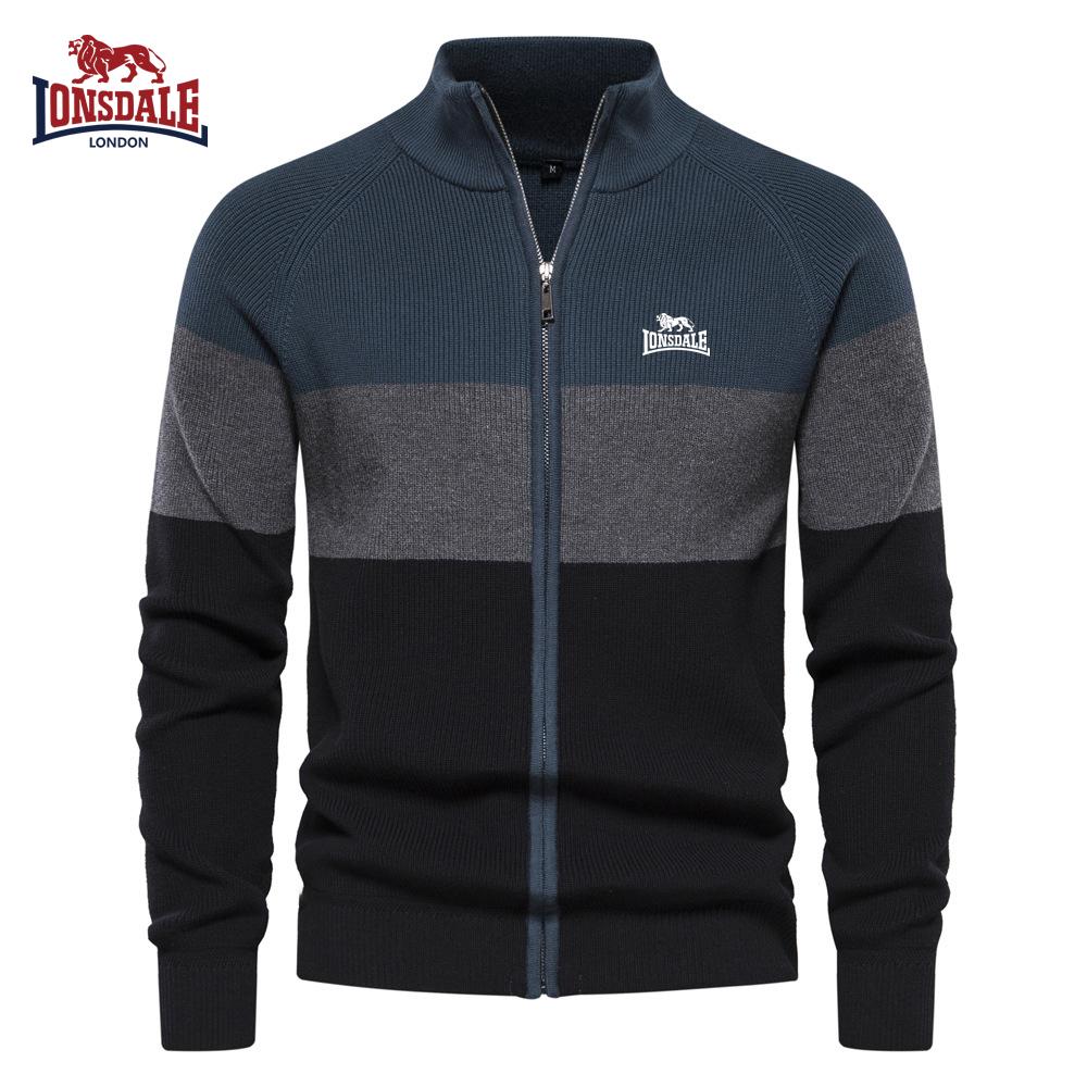 Lonsdale Осенне-зимняя вышивка Новый мужской вязаный свитер куртка Свитер кардиган Высококачественная модная куртка XXL 6590₽