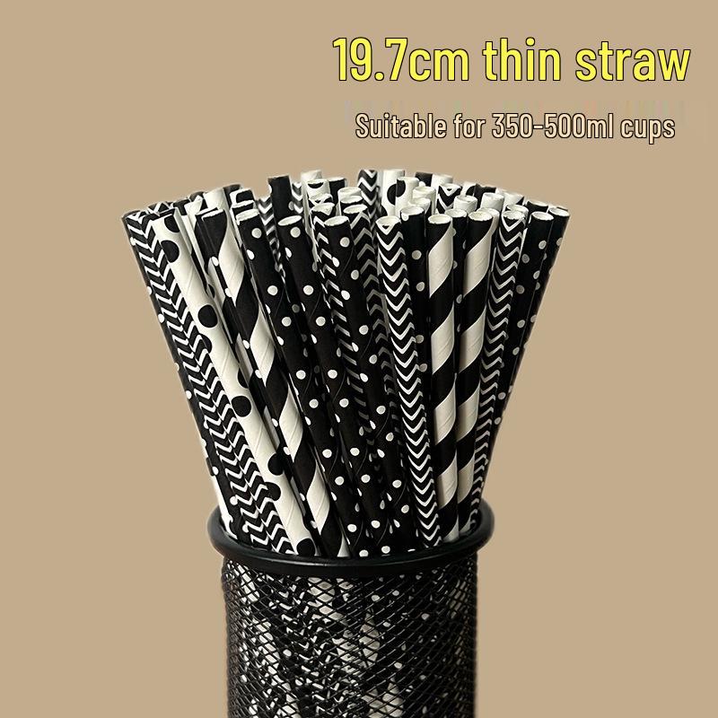100 Biodegradable Striped Paper Straws - Colorful Drink Party Decorations