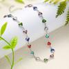Vintage Colorful Crystal Bead Heart Choker Necklace for Women New Fashion Boho Gold Color Chain Jewelry Charm Summer Beach Gift