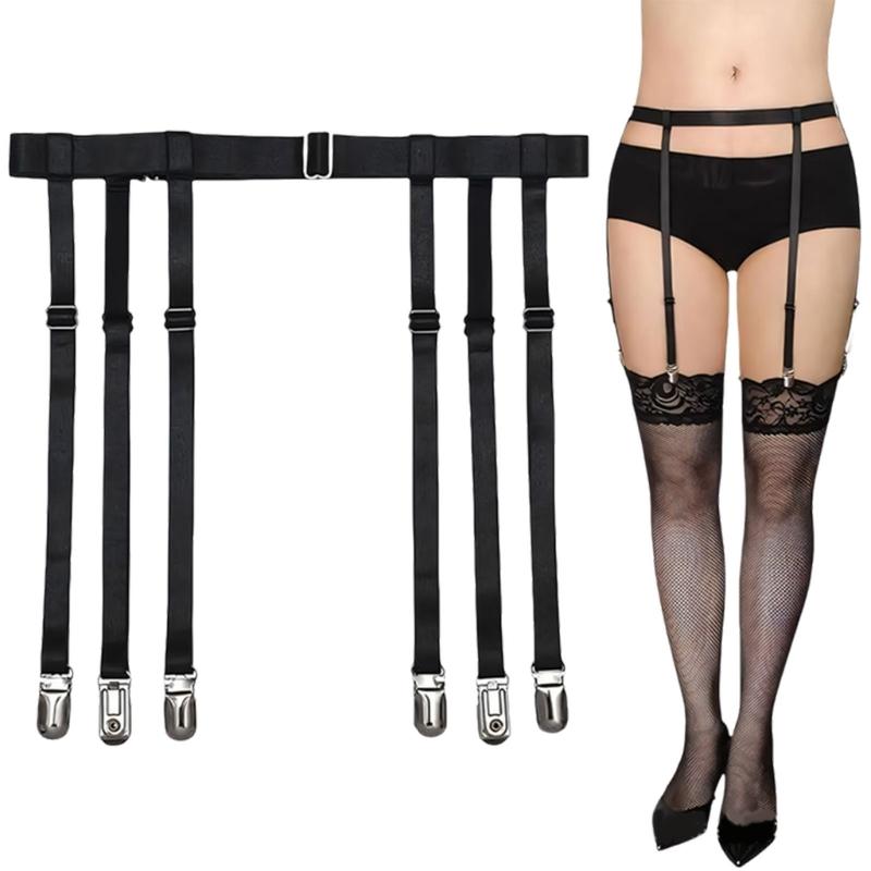 Garter Belts for Women,Elastic Thigh Garter Belt for Thigh High Stockings with Metal Clips