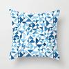 Home Sofa Chair Decoration Set Blue Abstract Geometric Pillowcase Plant Cushion Cover