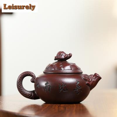 280 ml Yixing Lerkrukor Berömd Handgjord Tekanna Råmalm Järnröd Drakblodssand Vacker Vattenkokare Kinesiskt Zisha Teset