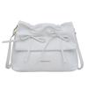 Sweet Y2K Bow Underarm bag Large Capacity Solid Tote Bag Ins PU Leather Shoulder Bag  Women