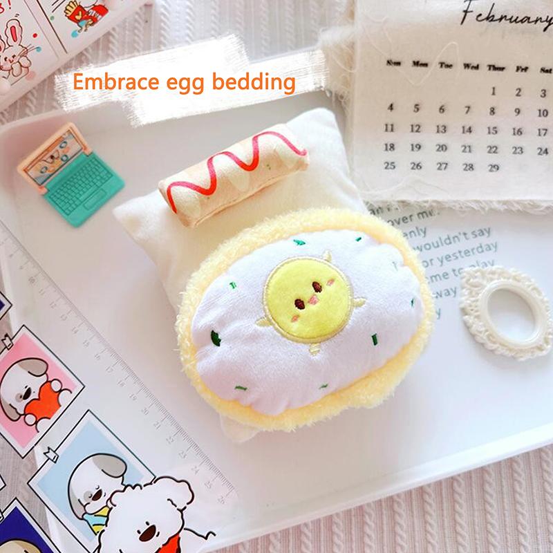 Yatak Takımı 3 Parça Set Yastık+Yastık+Battaniye 17Cm Vinil Labubu Bebek için Uyku Tulumu Bebekler Hariç Bebek Aksesuarları