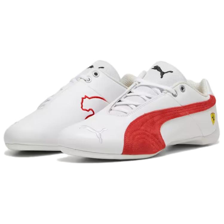 Puma Scuderia Ferrari Comfortable Lightweight Durable Low-Top Lifestyle Casual Shoes Unisex Casual Shoes White Red 308585-02