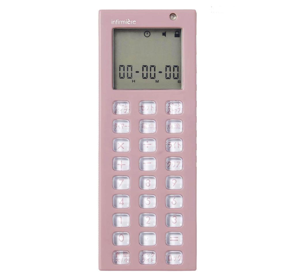 Anfamie Nurse Calculator with Infusion Timer, Limited Edition Backlight, and Strap (Ash Pink)