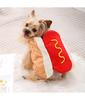 Halloween Hundekleidung Lustiges Hotdog-förmiges Haustierkostüm für kleine Hunde Katzen Verstellbares Welpen-Verkleidungs-Dackel Mops Partyanzug