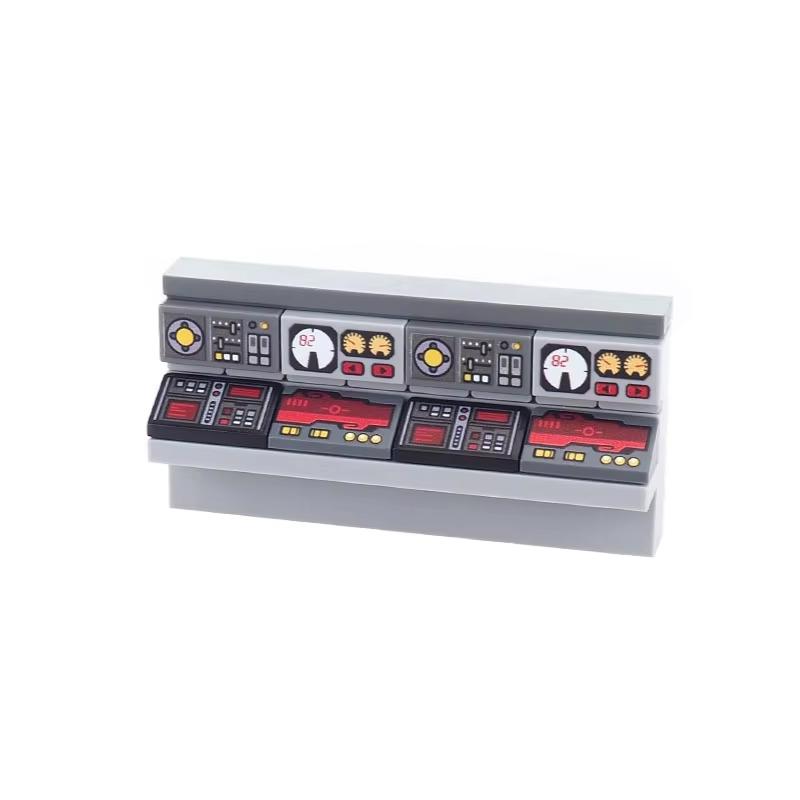 MOC City Building Block Figures Accessory TV Game Console Computer Screen Control Center Easel Oil Printing Bricks DIY Kids Toys