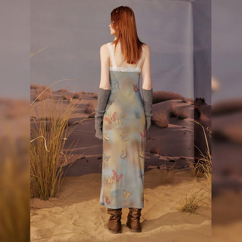 UNIFREE Boho Mesh Lace Maxi Dress