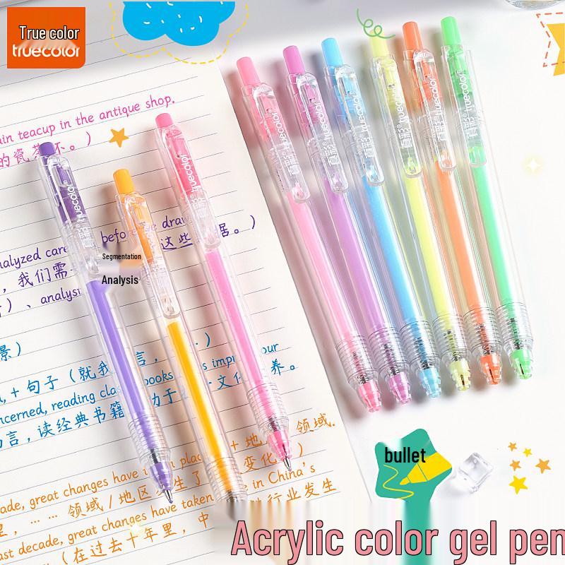 Quick-Drying Press-Type Acrylic Colored Pens for Note-Taking