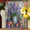 Vintage Lavender Barrel Metal Wall Sign Home Decor