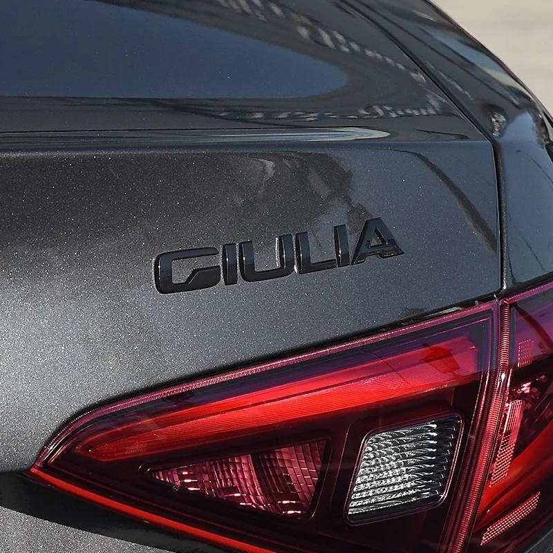 3D ABS Błyszczący srebrny Czarny Q2 Q4 Ti Veloce Giulia Stelvio Emblemat na klapę bagażnika Naklejki samochodowe Akcesoria dla Alfa Romeo