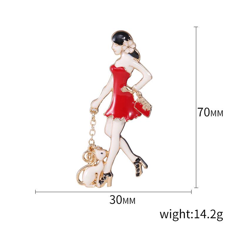 Creative Elegance Temperament Girl Brooch, Alloy Drip Fashion Accessories Anti-Light Collar Pin