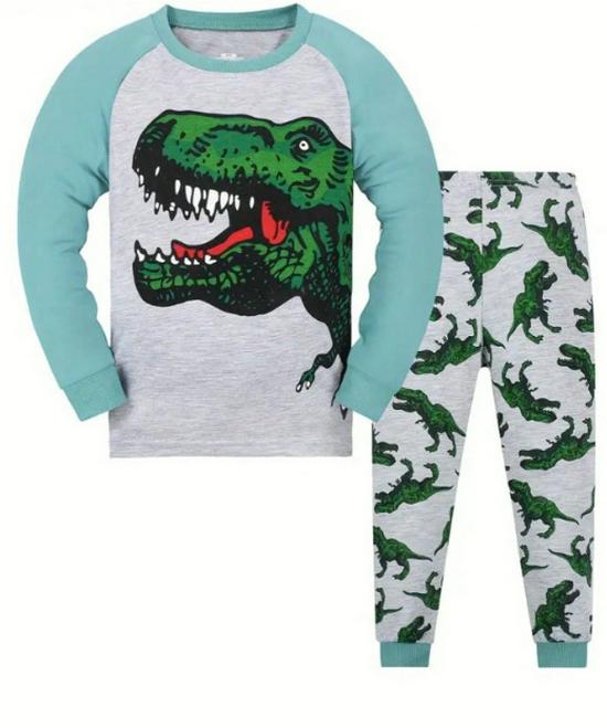 2025 Dinosaurier-Muster Kinder-Hausanzug-Set - Kinderbekleidung