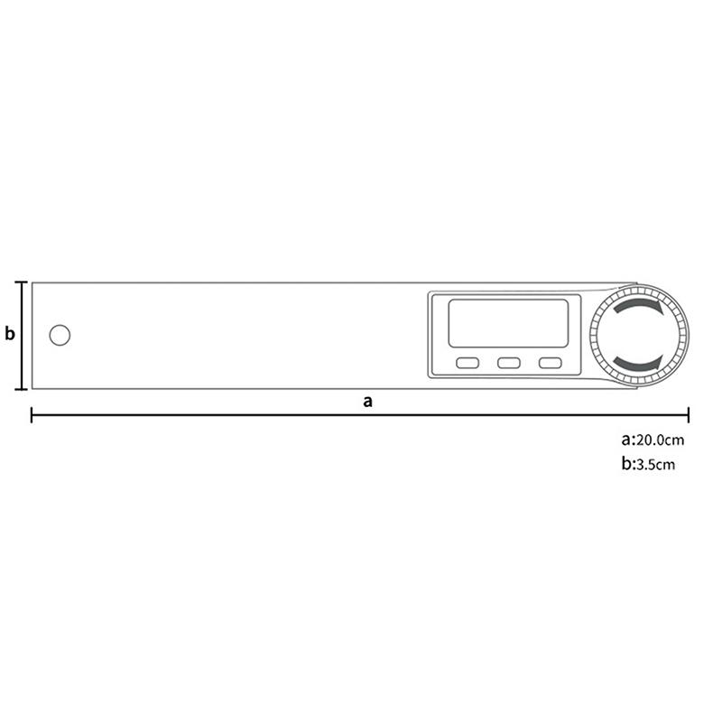 Digitaler Winkelmesser Digitaler Winkelmesser Metrisches Goniometer 360 Grad Edelstahl Rechtwinkliges Geodreieck Messwerkzeug 200 mm