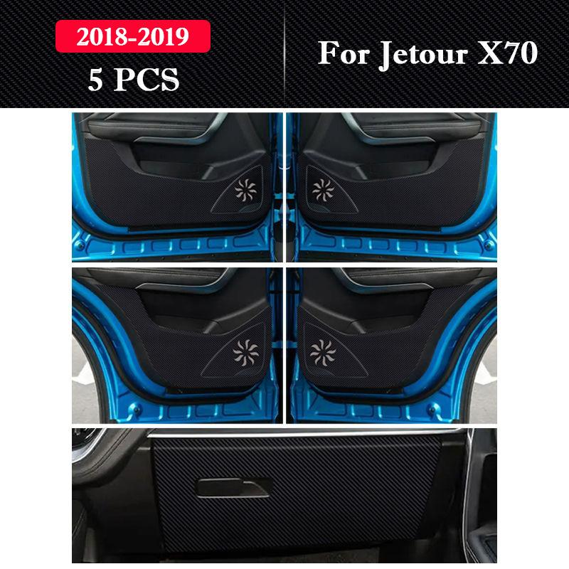 For Jetour X70 X70 PLUS Car Door Anti Kick Pad Protection Sticker Carbon Fiber Scratch Resistant Film Interior Accessories