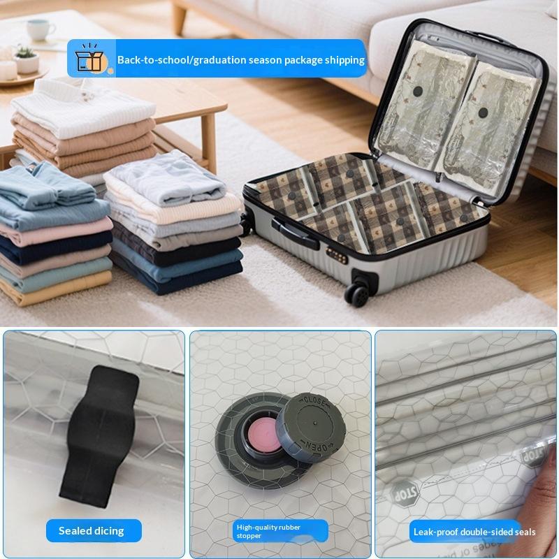 15Pcs Cordless Compression Bags for Travel Space Saving Portable Vacuum Storage for Clothes and Luggage
