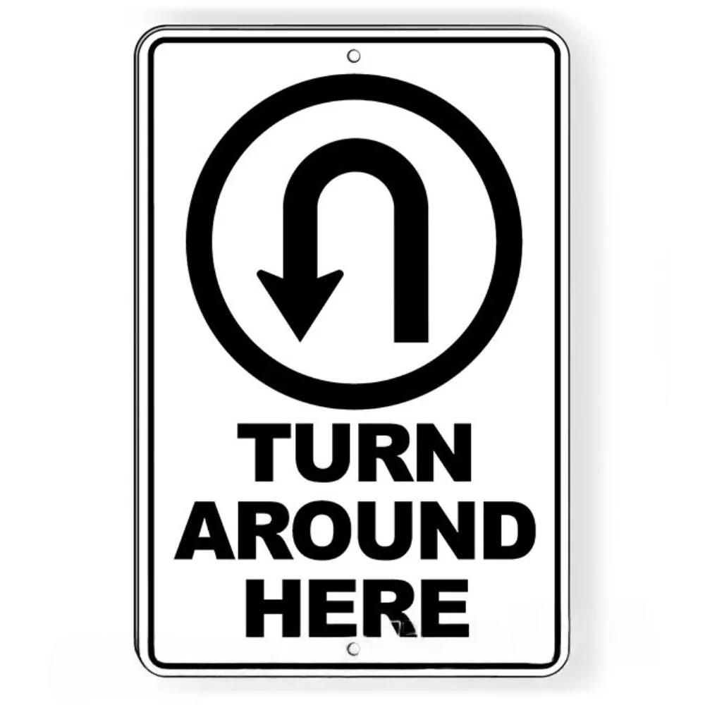 Uturn Alert U-Turn Zone Sign - High-Visibility Reflective Weatherproof for Parking Lots Driveways Entrances 20x30cm（7.8x11.8inch）