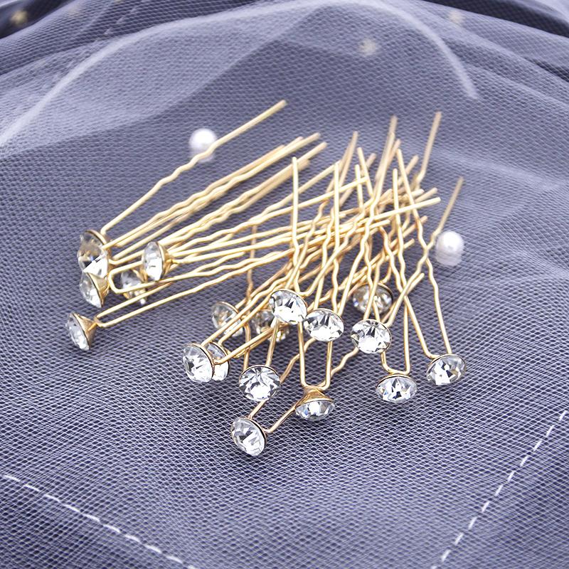 Women U-shaped Pin Rhinestone Barrette Clip Hairpins Simulated Pearl Bridal Tiara Hair Accessory Wedding Hairstyle Design Tools