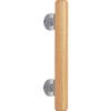 TRUSCO Mini Silver Light 35mm Diameter X Handrail, Vertical, Oak, 450mm, HBIT450-SO