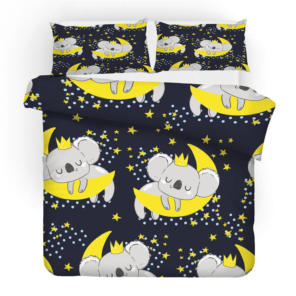 Koala Cartoon Single Double Queen King Bed Duvet Quilt Doona Cover Set Bedding