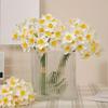 Künstliche Blume Osterglocke Seidenblumen Strauß, Frühlingsblume Kunstseide Blumenarrangement, Dekorative Akzente für Zuhause und Büro