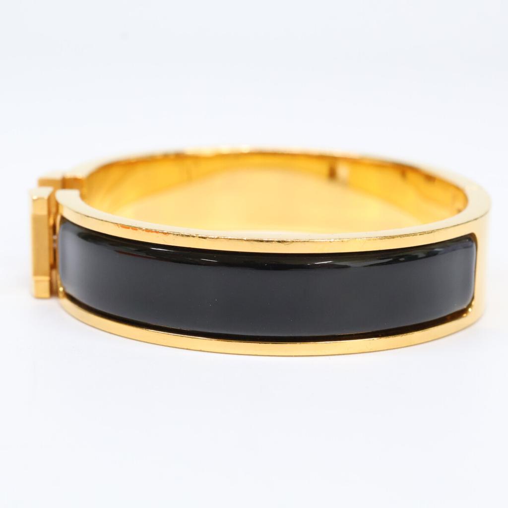 HERMES H700001 Click H Bangle Black / goldUsed