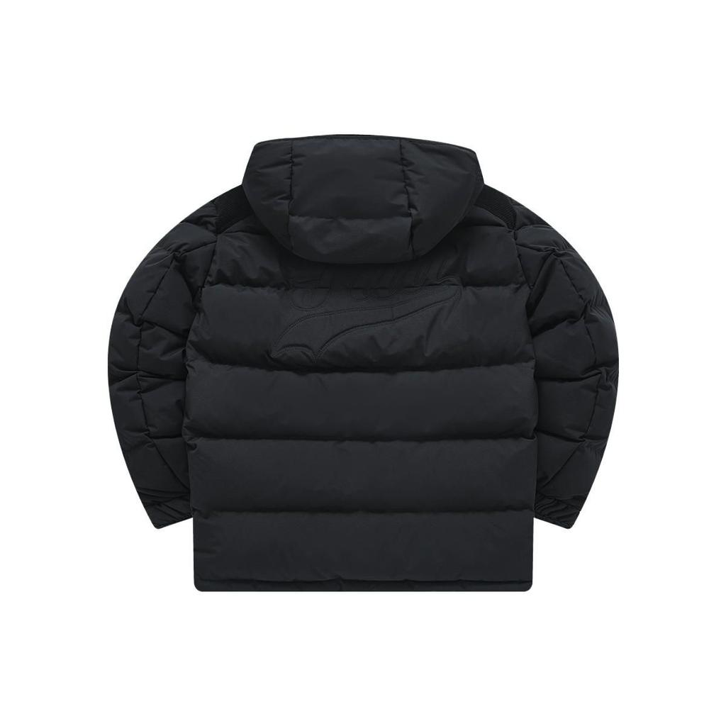 Fila Fusion Culture Solid Logo Hooded Loose Down Jacket Women Outerwear Black T11W342903FBK