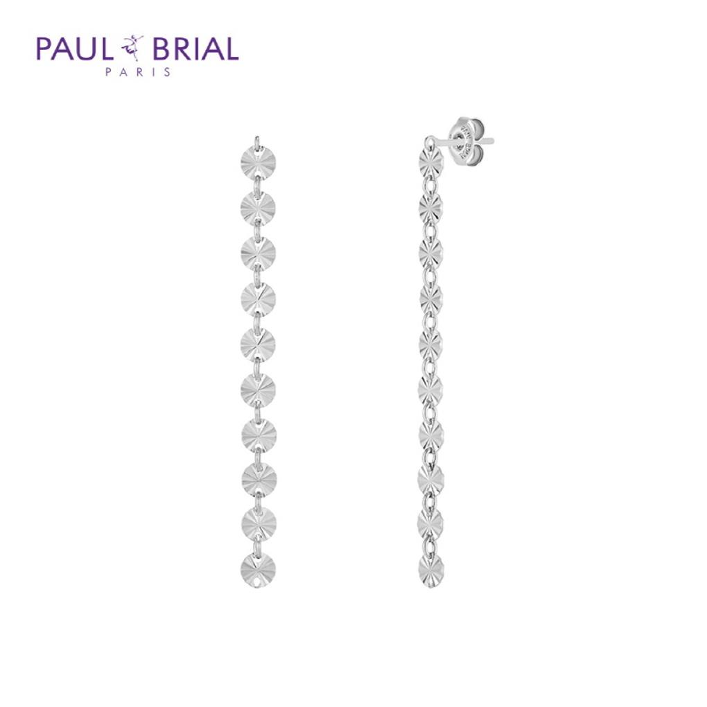 

PAULBRIAL [SILVER] PWSE0047 (WG) Round Cut Earrings