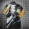 New Men's Samurai Katana Tattoo Girl T-Shirt Street 3D Print Tee Summer Women Short Sleeve Top