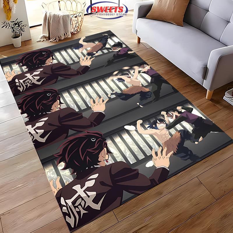 New Arrival ! Customized Demon Slayer Carpet, Demon Slayer Nine Hashira Living Room Bedroom Bed Mat, Non-slip Durable Office Rug