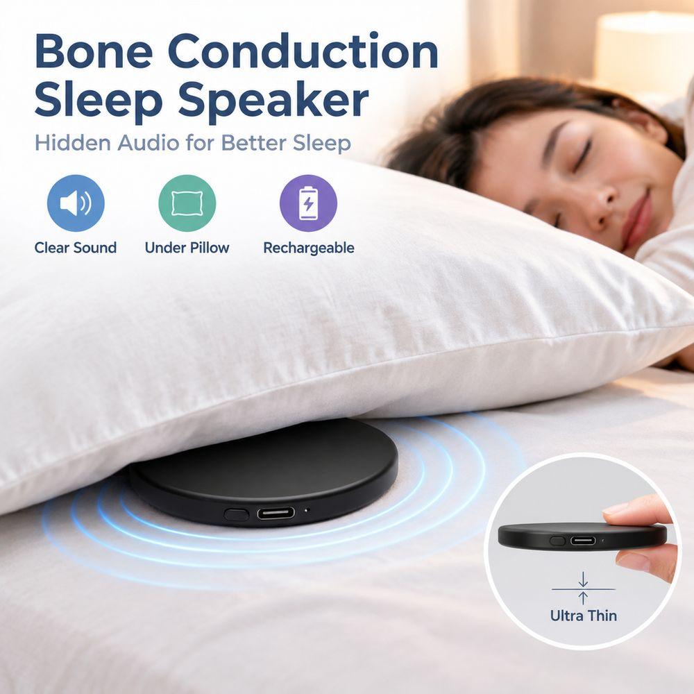 Portable Sleep Speaker Lightweight Mini Sound Machine Bone Conduction Speaker  For Side Sleepers