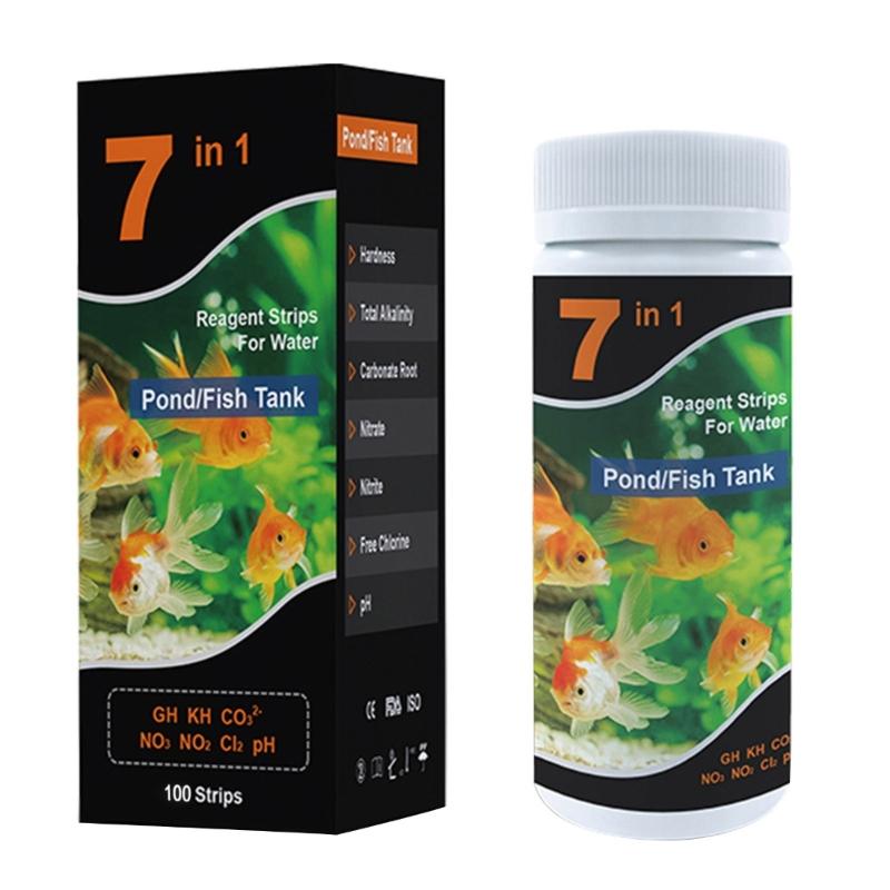 50/100PCS 7 in 1 Aquarium Test Strips Fish Tank Test Set Aquarium Water Test