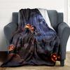 1PC Halloween, Ghostly Scene Blanket Soft Warm All Season Throw for Sofa, Bed, Car, Office Vibrant Colorful Design, Durable & Cozy Gift