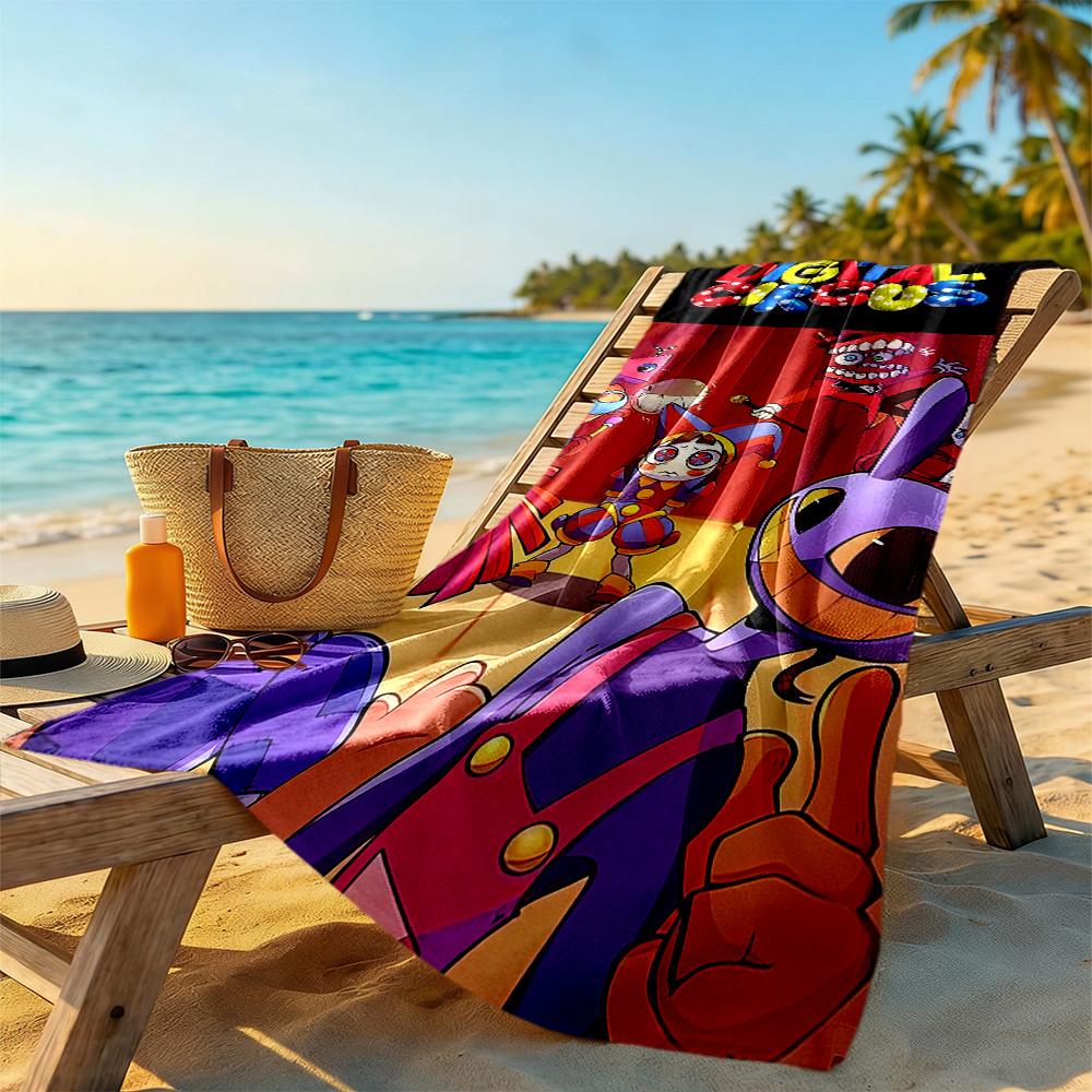 Digital Circus Beach Towel Soft Durable Quick-Dry Comfortable Lightweight Suitable for Swimming, Gym, Camping, Yoga Vacation