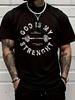 Hemd Schwarz 2026 Gott Ist Meine Stärke Christlicher Glaube Fitnessstudio Workout Motivierendes Unisex T-Shirt