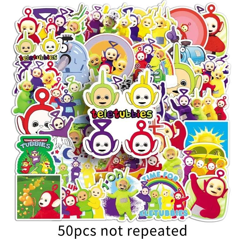 50pcs Cartoon Anime Cute Teletubbies Cartoon Stickers Luggage Laptop Scooter Mobile Phone Car Sticker