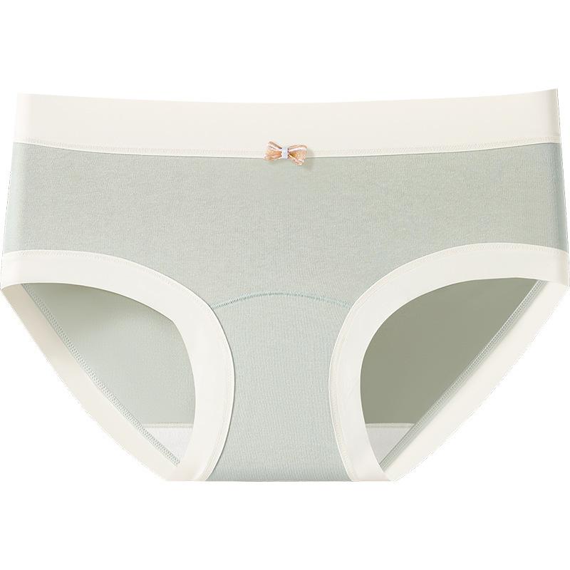 

Ladies Summer Thin New Simple Pure Color Breathable No Trace in The Waist Triangle Briefs XL зелений