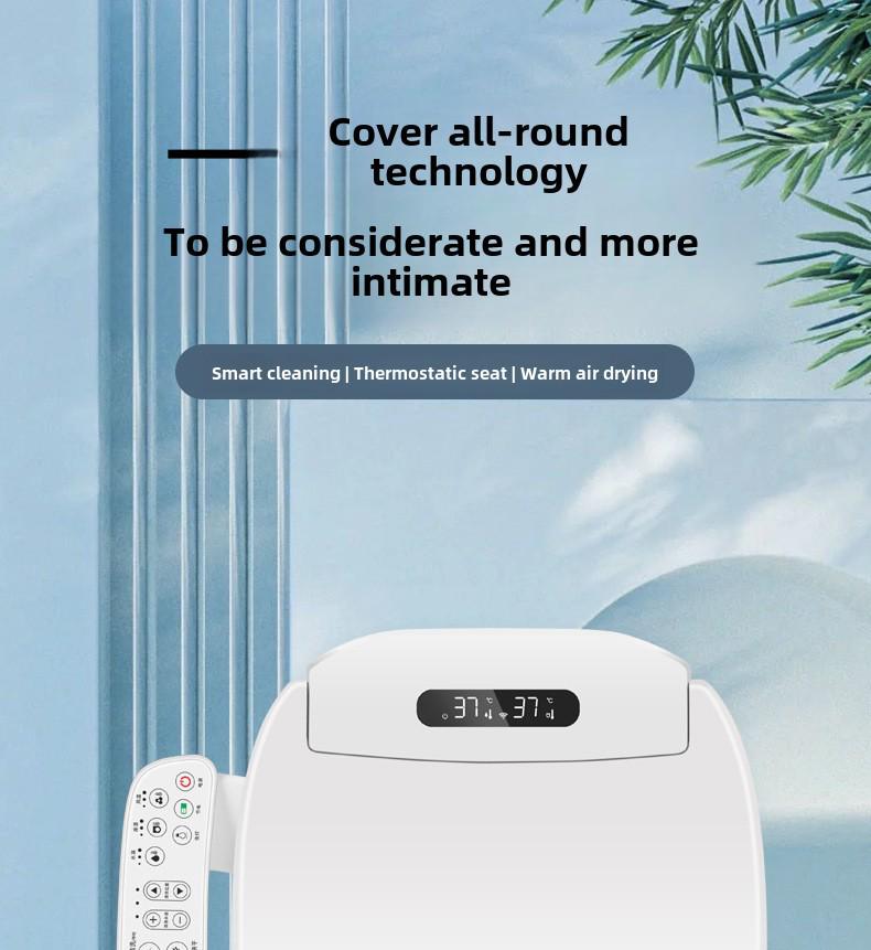 Intelligent Auto-sterilizing Heated Toilet Seat with Washing & Drying Functions