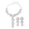 HX6F Comfortable Geometric Necklace and Earrings Set Featuring Round Design Metal Texture Suitable for Extended Comfort