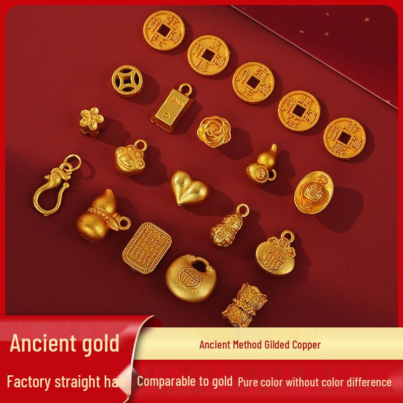 Year of the Horse Sand Gold Non-Fading Drip Oil Beaded DIY Bracelet and Jewelry Accessories.