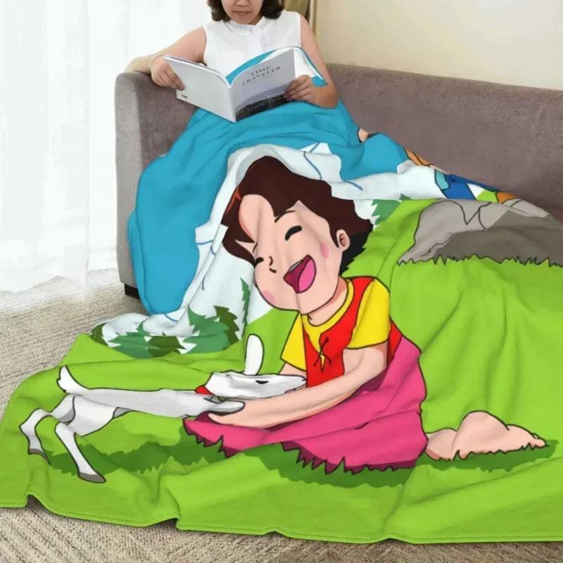 Heidi Dívka z Alp Deku Měkký Fleece Podzimní Teplý Flanel Animovaný Komiksový Kreslený Přehoz na Pohovku Postel Přikrývku