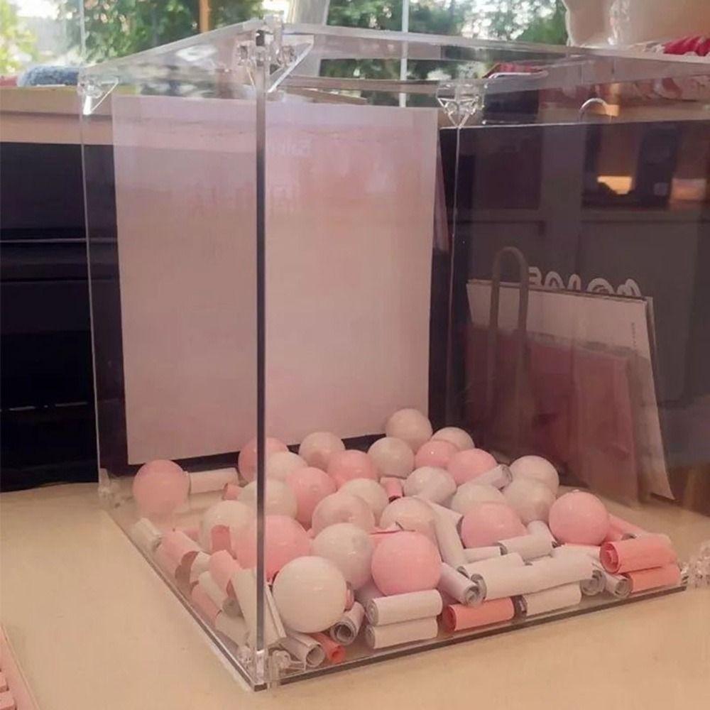 Transparent Acrylic Lucky Draw Box Clear Acrylic Voting Box Gift Card Box Acrylic Display Box