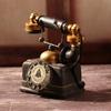 Vintage Rotary Telephone Statue Antique Shabby Old Phone Figurine Decor Model