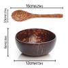 Coconut Shell Bowl Natural Old Coconut Shell Wooden Rice Bowl Spoon Fruit Product Dining Salad Storage Bowl Kitchen Tableware