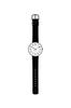 ARNE JACOBSEN STATION 53412-2001B Watch, 40mm, Scandinavian Design, Water Resistant (Quiet Design with No Second Hand), White with Black Leather Strap