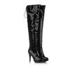 FS New Boots Women's High-heeled Patent Leather Knee-length Tube Large Size Red Pole Dance Boots