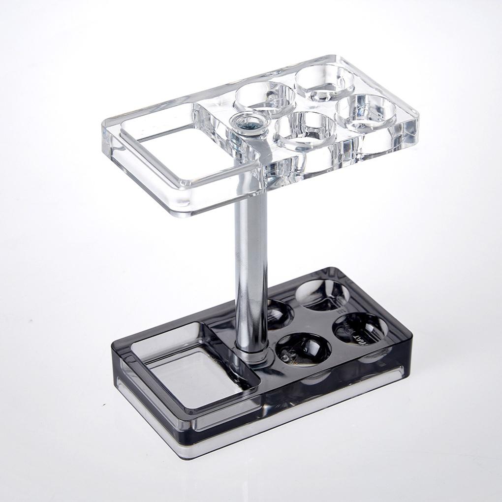 Transparenter offener 4-Loch-Zahnbürsten- und Zahnpastahalter_Grau AZUDA_BG0720019