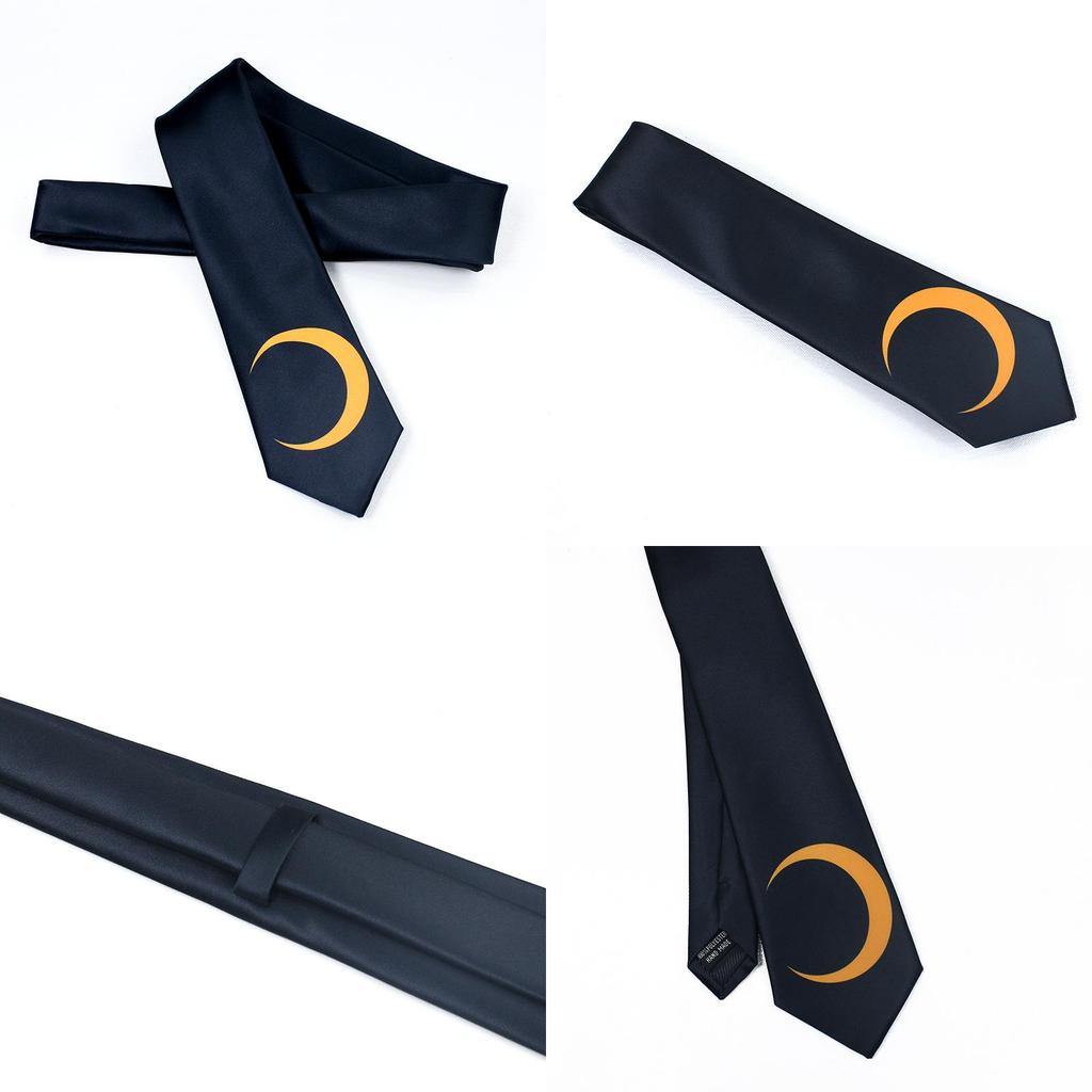 Novelty Black Arrow Patterned Necktie For Men Women Cosplay Second Dimension
